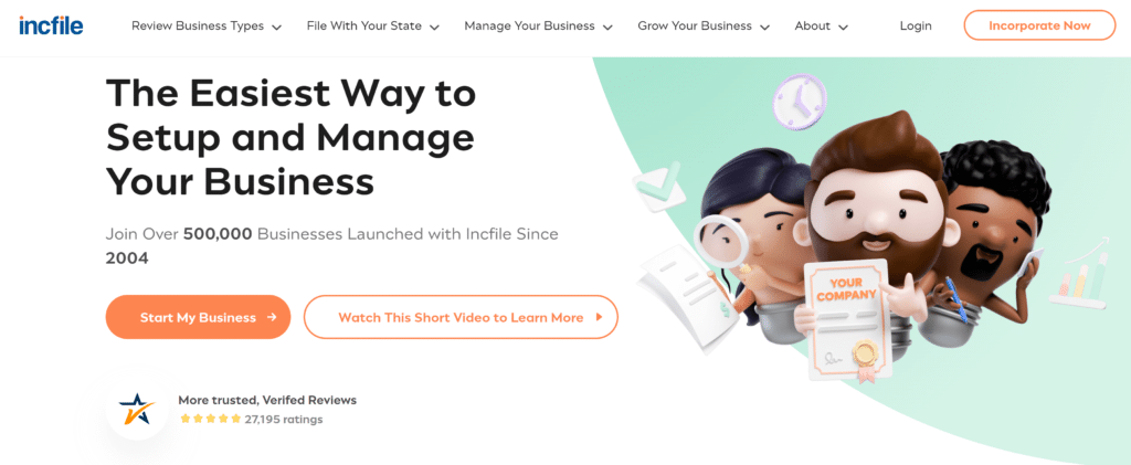 Incfile review, best LLC service